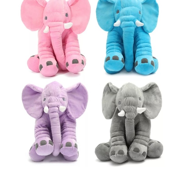 Elephant Pillow Soft Gray Plush - Picture 3 of 8